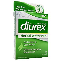 Diurex Herbal Water Pills – Drug-Free Water Bloat Relief* – Effective Everyday Bloat Relief – 30 Count