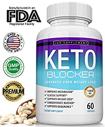 Keto Blocker Pills Advanced Carb Weight Loss – 1200 mg Natural Ketosis Fat Burner for ketogenic Diet, Suppress Appetite & Cravings, Boost Metabolism, Effective Men Women, 60 Capsules, Lux Supplement