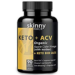 Organic Apple Cider Vinegar Capsules with Mother + Keto BHB Salts – Raw ACV + Keto Pills for Weight Loss, Appetite Suppression and Detox (90 Vegan Diet Pills for Women and Men)