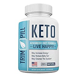 Trim Pill Keto Weight Loss Diet Pills (60 Capsules) Promote Fat Burning, Boosted Metabolism | Natural Ketosis Detox Cleanse for Men and Women | Safe, Effective